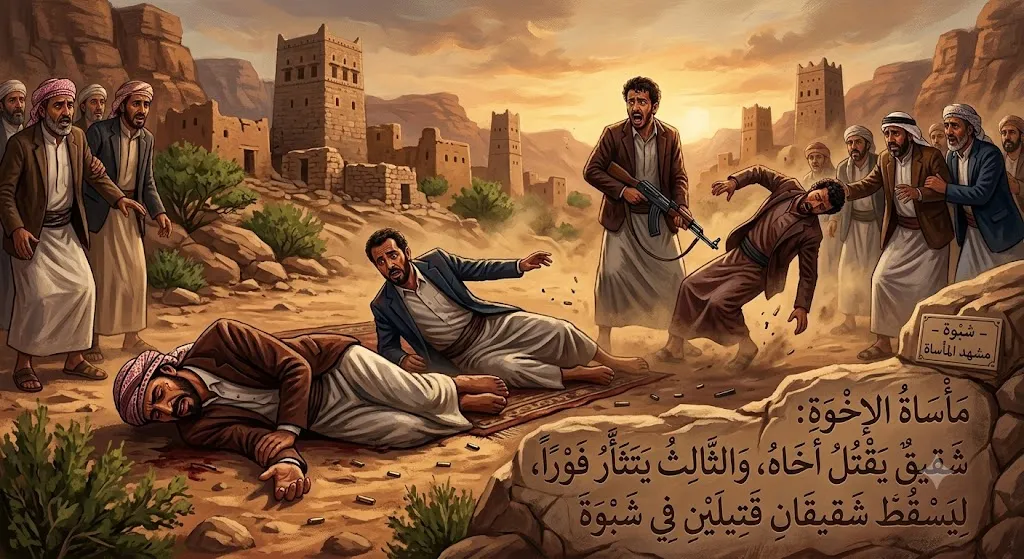 شقيق يقتل أخاه وثالث يثأر فوراً ليسقط شقيقان قتيلين في شبوة