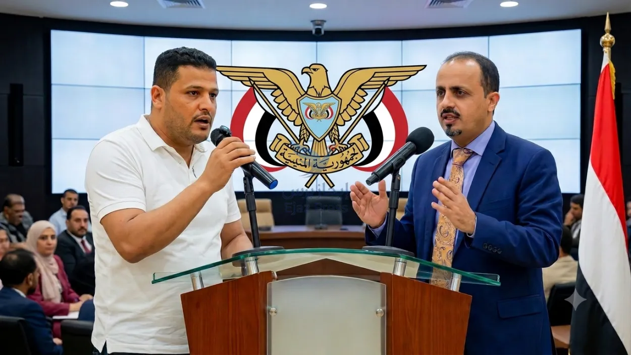 وزير الإعلام الإرياني يطالب بالإفراج الفوري عن الصحفي حمود هزاع ويؤكد رفضه احتجاز الصحفيين